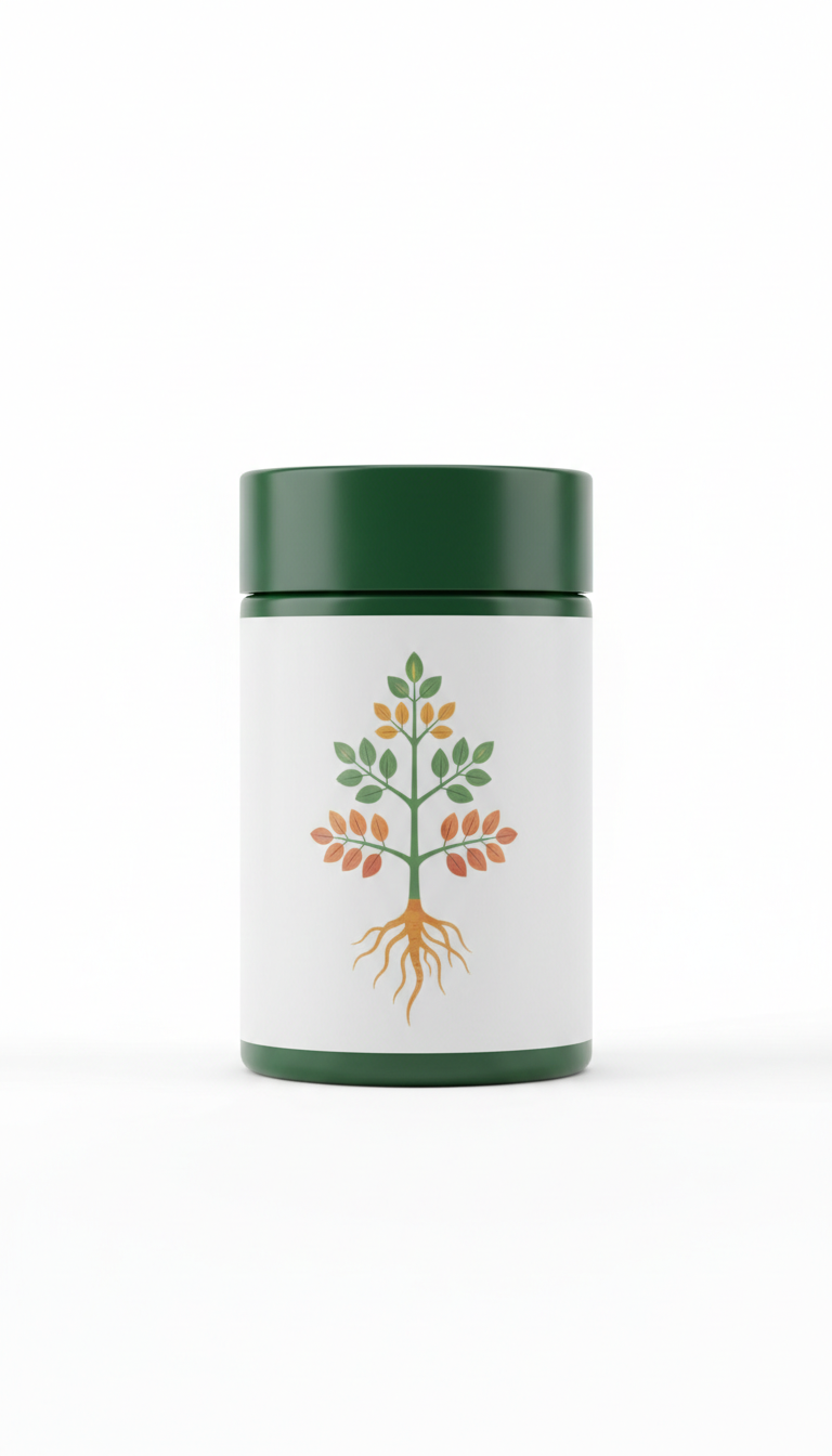 Ashwagandha powder in glass jar